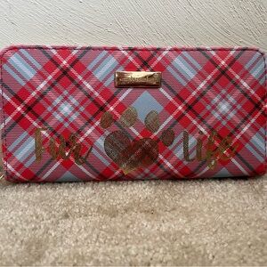 Simply Southern Fur Life Red and Blue Plaid Wallet